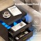 Costway LED Nightstand Set of 1/2 with 2 Storage Drawers Adjustable Light Mode Remote Control